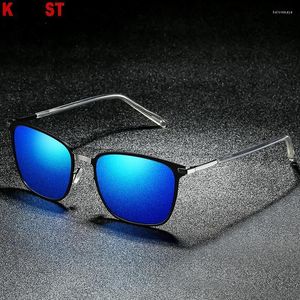 Güneş gözlüğü erkekler kutuplaşmış UV400 Metal Gece Görüşü Güneş Gözlükleri Kare Gözlükler Çerçeveler Spor Seyahat Sürüş Erkek Vizör Gözlük