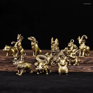 Keychains Brass Zodiac Sculptures Figurines Gifts For Men Key Chain Designer Fashion Jewelry Charms Bag Charm Luxury Gift CuteKeychains Emel