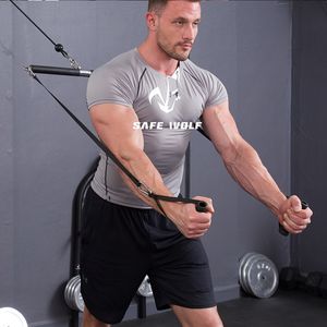 Fitness Biceps Triceps Back Blaster Rope LAT Pull Down Bar Chest Muscle Workout Grip Rowing Handle DIY Pulley Cable Attachments 220426