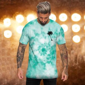 Camisetas masculinas leves homens roxos masculino verão havaí praia esportiva casual tie corante redonda tamanhos tampos pequenos de manga longa Menina de engrenagem fria