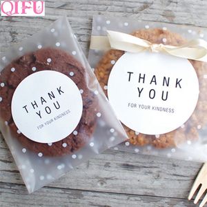 QIFU transparent plastkaka Frosted Opp Birthday Party Candy Packaging Bag Pouch Present Box 220705