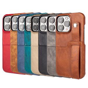 Plånbok PU -lädertelefonfodral med justerbart armband och kortplatser Kickstand Rem Holder Belt Stand för iPhone 13 12 11 Pro Max Mini Samsung A22 A32 5G