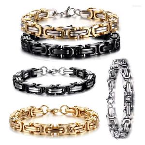 Catena di collegamento 8mmtitanium King King Bracciale inossidabile inossidabile Tisco Braccialette d'argento Braccialetti maschili JE INTE22