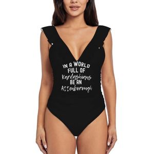 Damenbadebekleidung in einer Welt voller Kardashianer ist ein Attenborough Sexy One Piece Badeanzug Frauen gekräuseltes Druck Monokini weiblich