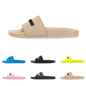 Summer Men Projektantki Kapcie Slajdy Sandały Buty Fashion Black Fluo Białe chłodne szary beżowe niebieskie różowe żółte męskie gumowe śliskie buty sandałowe