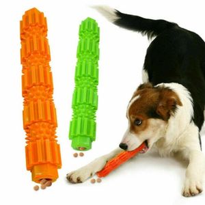Armazenamento De Alimentos Para Cães De Plástico venda por atacado-23 cm de cachorro de estimação Toy para mastigar agressivos Dispensação de dentes de borracha Brinquedos de limpeza