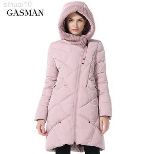 GASMAN 2022 VINTER COLLECTION Fashion Tjock Women Winter Bio Down Jackets Hooded Women Parkas Coats Plus Size 5XL 6XL 1702 L220730