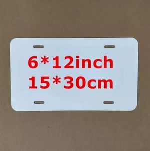 sublimation Metal Aluminum Automotive License Plate Plates Tag for Custom Design Work 0.5mm Thickness 15x30cm 4holes 600pcs Sea Shipping DAP482