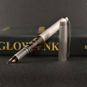 Shanghai Fuliwen 815 Çeşme Kalem Retro Gümüş Metal Selüloid Mürekkep M NIB 0.7mm Kırtasiye Ofis Okul Malzemeleri Y200709