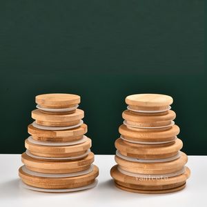 Coperchi per tazze per bevande coperchio in legno di bambù coperchi per tazze in ceramica coperchio per tazza di candela sigillato anello in gomma siliconica Seal Bowl CoverZC1173