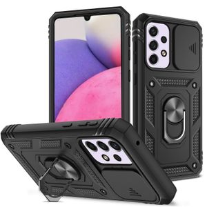 Shockproof Finger Ring Stand Rotating Magnetic Kickstand Cases For Samsung Galaxy A33 5G A53 A32 A22 A12 S22 Ultra S21 Lens Camera Protection Bracket Phone Covers