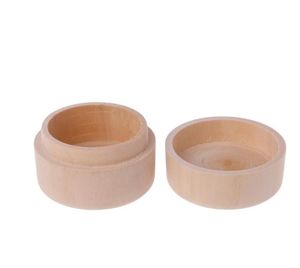 Beech Wood Jewelry Boxes Small Round Storage Box Retro Vintage Ring Boxfor Wedding Natural Wooden Jewelrys Case Organizer Container SN4501