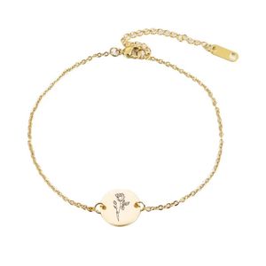 Charme Armbänder Personalisierte Modeliebhaber Boudoir Europäische Schmuck Geometrische kreisförmige 12 Geburtstagsblume Geburtstag Armband