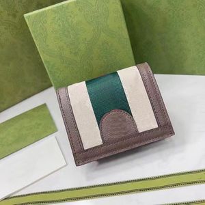 Women Wallet Brand Fashion الكلاسيكية الفاخرة Bifold قصيرة محفظة جلدية صغيرة للجنسين محفظة من الرجال الأحمر والأخضر جودة عالية مع صندوق