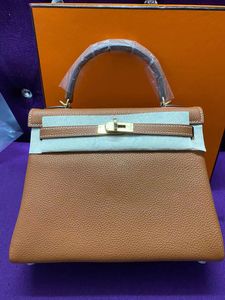 25cm el yapımı dikiş lüks el çantası marka omuz çantası togo deri kahverengi avacado yeşil turuncu vb. Renkler toptan fiyat hızlı teslimat