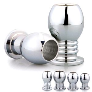 Metal Peep Vagina Anal Butt Plug stainless steel Douche Enema Prostate Massager Hollow sexy Toys For Woman Men Gay
