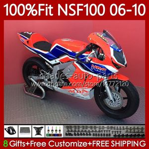 Fiberglass Race Fairings For HONDA NSF100 NSF-100 NSF 100 06 07 08 09 10 Bodywork 116No.65 NS-F100 2006 2007 2008 2009 2010 Factory Red Glass fiber Injection Mold Body