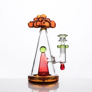 Bubbler Honeycomb Bong Recycler Gravity Shisha Glas Aschefänger Wasserpfeifen Pumpdüse Traubendreieck verdickte Bongs Bohrinsel Bubble Bong volle Höhe von 7,4 Zoll