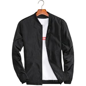 Big Size 4XL 5XL Mens Spring Summer Jackets Casual Male Black Windcheater Jacket