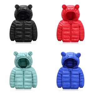 Baby Clothing Sets Down Cotton Jacket 3D Ear Print Solid Hooded Coat Winter Children's Wear Stylish Clothes 1039 E3