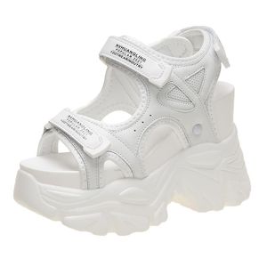 Sandals 2022 Summer 10CM Wedge Heels Sneakers Women Beach Flip Flop High Platform Casual Breathable Walking Slippers
