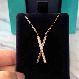 Wholesale diamond letter t necklace for sale - Group buy SZEU T home X letter necklace Sterling Silver Plated K gold inlaid diamond cross pendant clavicle chain