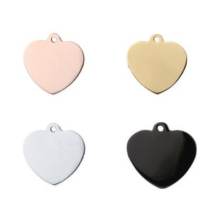 20 Pz Cuore In Acciaio Inox Cane ID Tag Per L'uomo Pet Targhetta s Ciondolo Inciso Collana Personalizzata Personalizzata Y200917