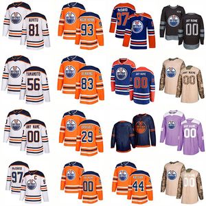 2019 20 Edmonton Oilers Third Hockey Jerseys 97 Connor McDavid 29 Leon Draisaitl 99 Wayne Gretzky 93 Ryan Nugent Hopkins Hockey Jerseys