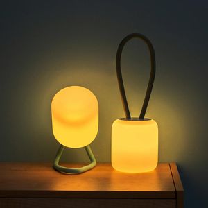 Nattljus silikon LED -ljus dimbar bordslampa USB uppladdningsbar studie som läser 800 mAh vit / varm luminarias dekorativasnatt