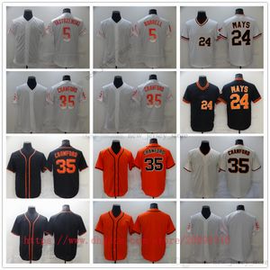 Movie College Baseball Wears Jerseys Stitched 24 WillieMays 35 brandoncrawford 5Burrell Slap All Stitched Number Name Away Breathable Sport Sale High Quality