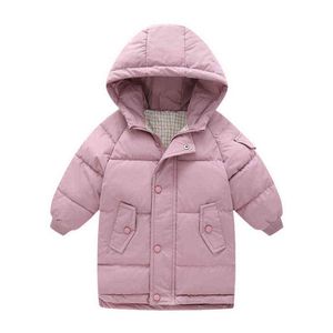 Winter Warm Jackets Extended Jacket 2-10 Year Old Boys And Girls Clothes Hooded Thickened New Korean Fashion Children clothes J220718