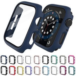 360フルバンパーフレームマットハードケースApple Watch 7/6/6/SE/5/4/3/2/1 IWATCH 41mm 45mm 40mm 44mmのカバー強化ガラスフィルム