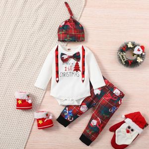 Clothing Sets Ma&amp;Baby 0-18M My 1st Christmas Baby Clothes Set Born Infant Boys Xmas Outfits Letter Bow Romper Santa Pants Hat DD88Cl