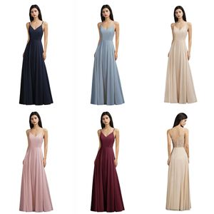 Spitze Chiffon Abendkleider Frauen 2022 A-linie Doppel V-ausschnitt Strand Kleid Sexy Spaghetti Strap Formale Abend Party Kleider cps3015