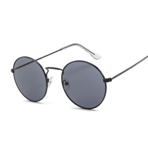 Солнцезащитные очки дизайнеры бренда круглые женщины винтажные металлические солнцезащитные очки для самцов мужского чистого зеркала ретро -круг в форме Oculos de solsunglasses