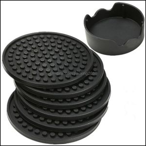 4.3Im 6st/Set Black Round Sile Drink