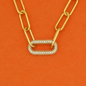 Anhänger Halsketten Stein Halskette Frauen Handgemachte Schmuck Geschenk Mode Geometrische Oval Designer Zirkonia Curb Link Kette FemmePendant