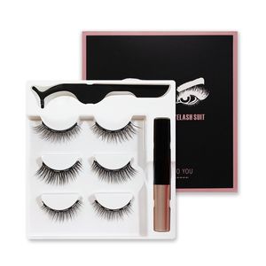 Nova Chegada Espessa Natural Magnética Cílios Falsos Macios Vívidos Mão Reutilizável Feito Cinco ímãs Falso Lashes Eyelash Extensões com pinça de delineador líquido