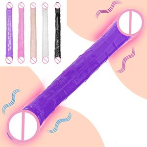 Jelly Dildo Realistic Penis Double Head Vaginal Anal Plug sexy Toys For Woman Masturbator Lesbian Orgasm