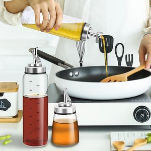 Olivolja Dispenser Bottle Cooking redskap Oljecruett blyfria glasoljor och vinäger Dispensers
