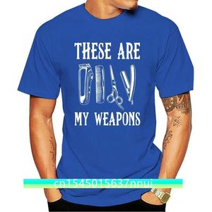 These Are My Weapons Barber Shop Shirt Gift for Lover Beard TShirt Summer Brand Cotton Men Basic Tops Fitness TShirt 220702