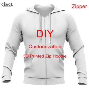 CLOOCL DIY Custom Design Anime P o Star Singer Pattern 3D All Over Printed Zip Hoodies Men Women Streetwear Jacket Tracksuits 220706