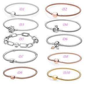 s925 argento sterling Love Heart Charms Bracciale con perline per Pandora Accessori fai da te Bracciale a catena Regalo per gioielli da sposa da donna