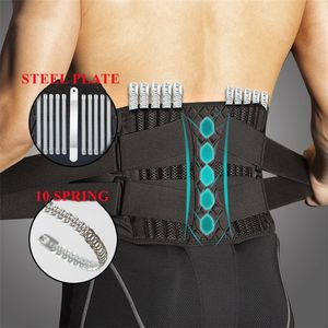 Back Brace Waist Trainer Belt Spine Support Men Women Breathable Lumbar Corset Orthopedic Faja Lumbar Hombre Gym Belts 220726