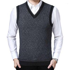 Mäns västar 2022 Spring Autumn Mens Business Casual Slim Fit Sleeveless Sticke Vest Sweater Casaco Masculino Gilet Chaleco V Neck Yelek