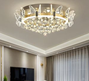 Cartoon Children's Room Light Crystal Ceiling Light New Butterfly Chandelier Girl's Balloon LED Bedroom