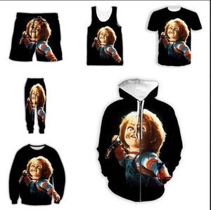 2022 neue Horrorfilm Chucky gedruckt Mode 3D Männer/Frauen coole Muster Sweatshirt/T-shirt/Hoodies/Weste/Hosen/Shorts GG06