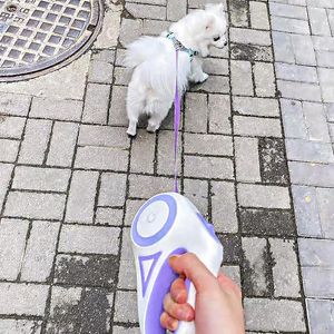 Поводные поводки для собак автоматическая поводка для домашних животных со светодиодной лампой из ходьбы щенка