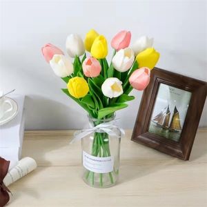 10pc Silicone Real Touch Tulip Flower Jak Flores Artificiais Com Frete Gratis Sztuczne Tulipany 220815