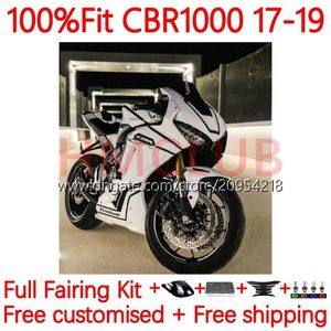 Corpo + serbatoio OEM per HONDA CBR 1000 CBR1000 RR CC 1000CC 17-19 Carrozzeria 13No.63 CBR1000CC CBR1000RR 17 18 19 CBR 1000RR 2017 2018 2019 Carenatura per stampaggio ad iniezione bianco lucido